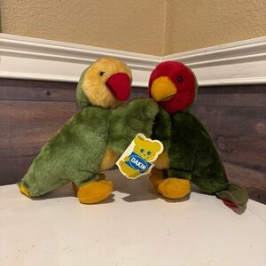 New With Tags Vintage Dakin 1981 Plush Hugging "Love Birds" Nature Babies 11"